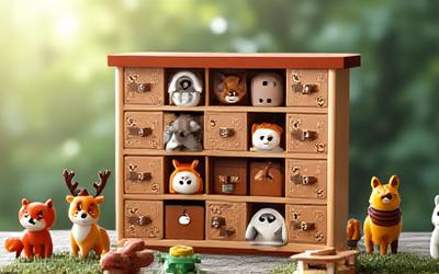 Calendrier de l'Avent en briques sur le thème des animaux
