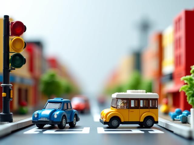 Ma Ville Animée en Briques, un calendrier de l'Avent avec des véhicules et des bâtiments urbains