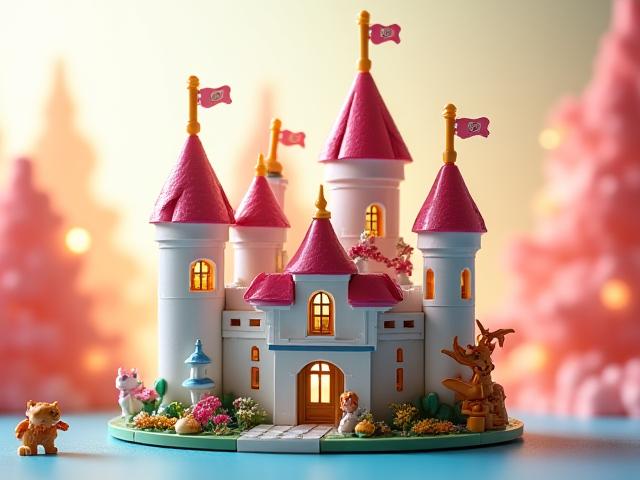 Château de Contes de Fées à Construire, un calendrier avec des éléments de château et des personnages féériques