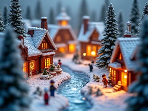 Calendrier de l'Avent Scène Hivernale Détaillée en briques