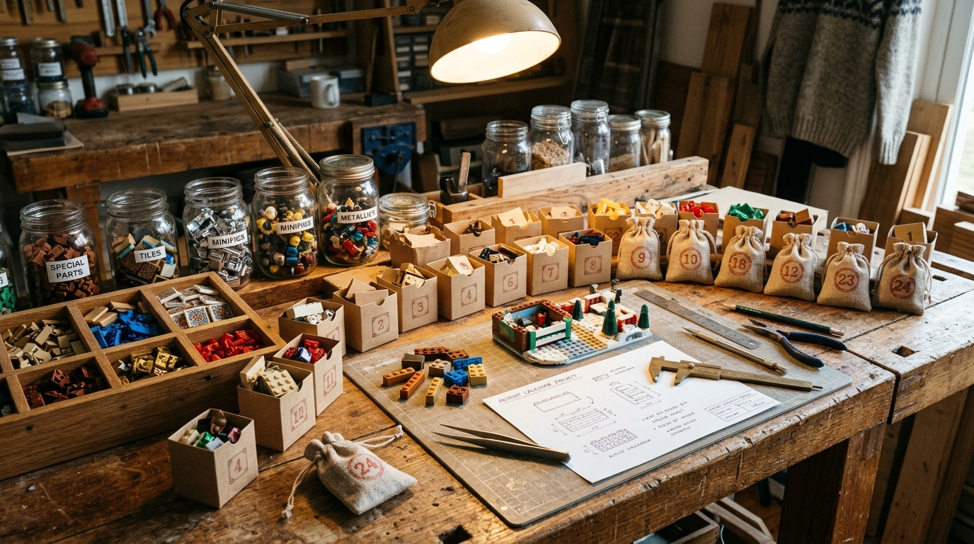 Calendrier de l'Avent en briques artisanaux et sur mesure